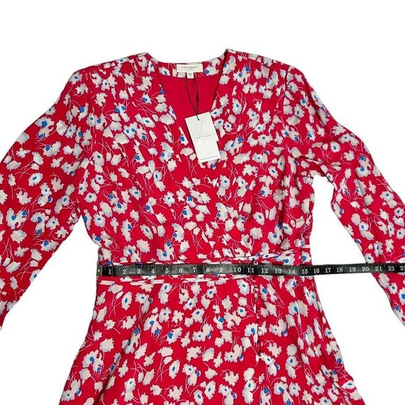 EQUIPMENT NWT Collie Lily Sz Large 100% Silk Floral Surplice Wrap Dress - Picture 11 of 15